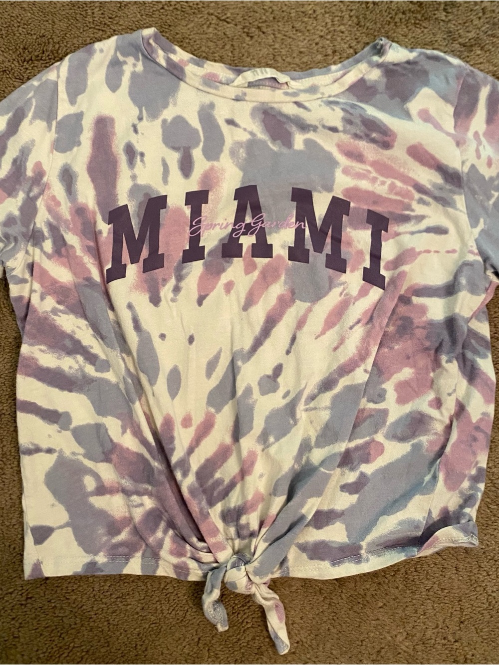 H&M Purple and White Tie-Dye Graphic Tee